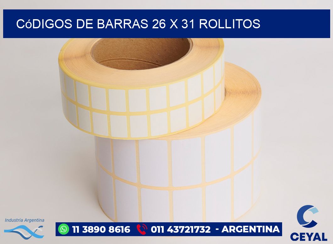Códigos de Barras 26 x 31 rollitos