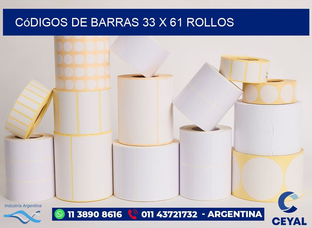 Códigos de Barras 33 x 61 ROLLOS
