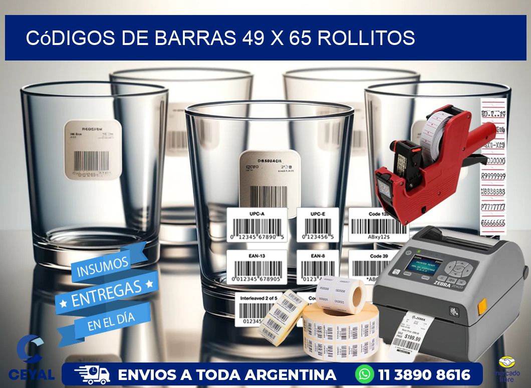 Códigos de Barras 49 x 65 rollitos