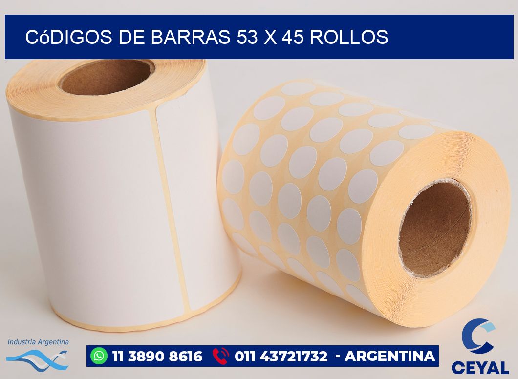 Códigos de Barras 53 x 45 ROLLOS