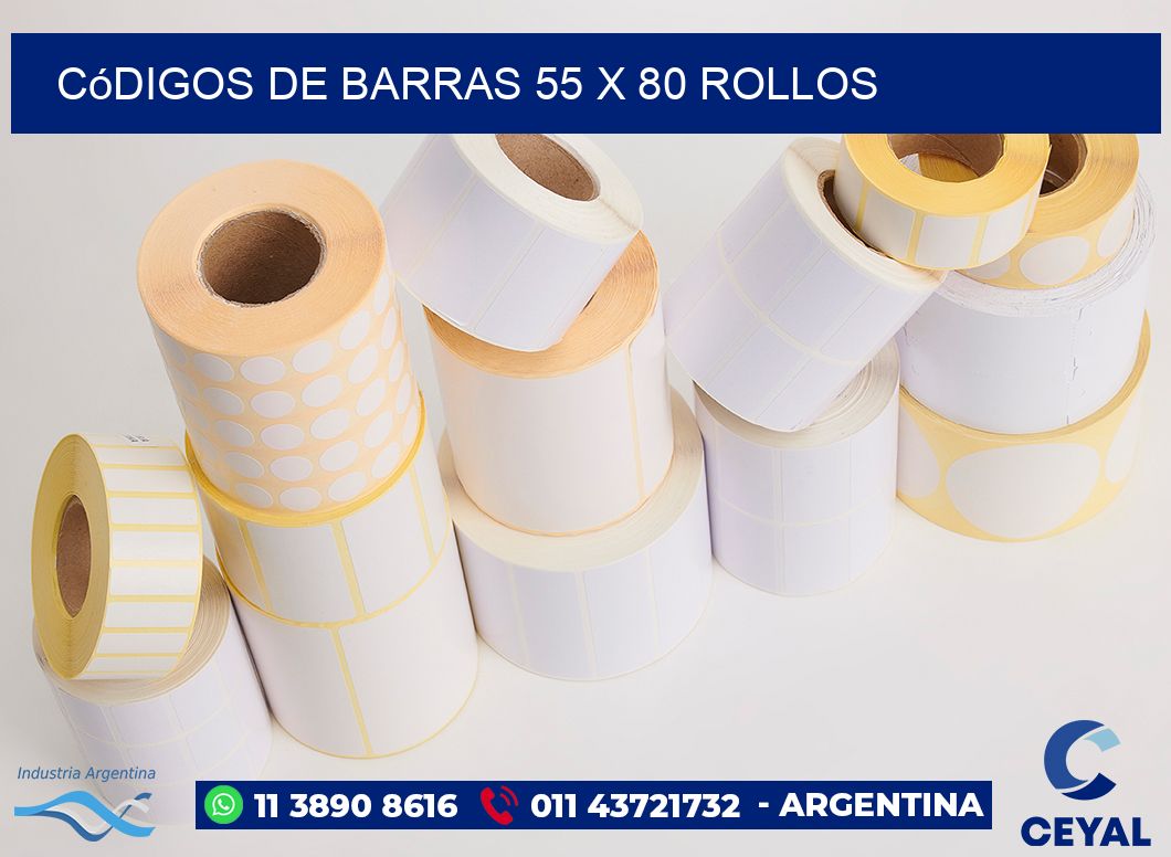 Códigos de Barras 55 x 80 ROLLOS