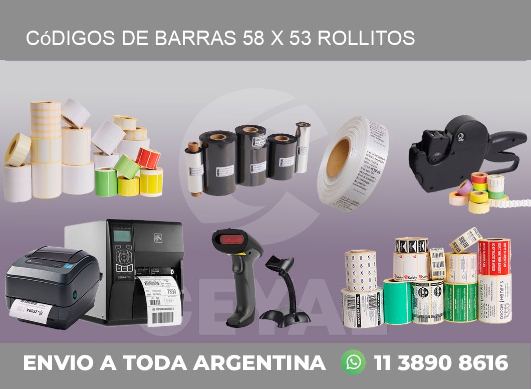 Códigos de Barras 58 x 53 rollitos