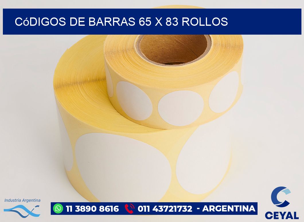Códigos de Barras 65 x 83 ROLLOS