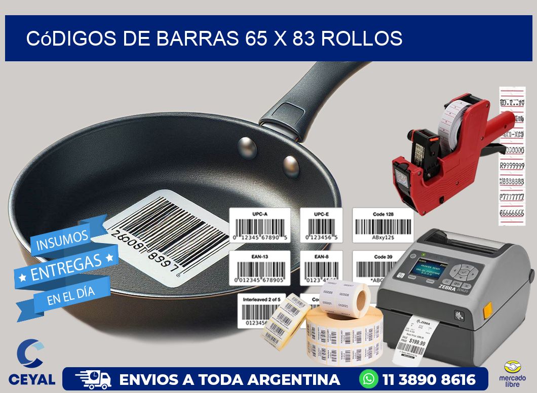 Códigos de Barras 65 x 83 ROLLOS