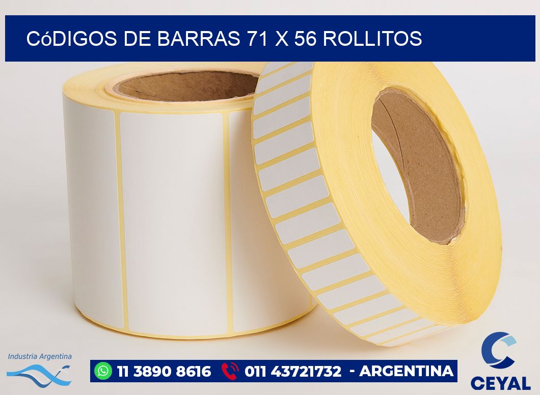 Códigos de Barras 71 x 56 rollitos