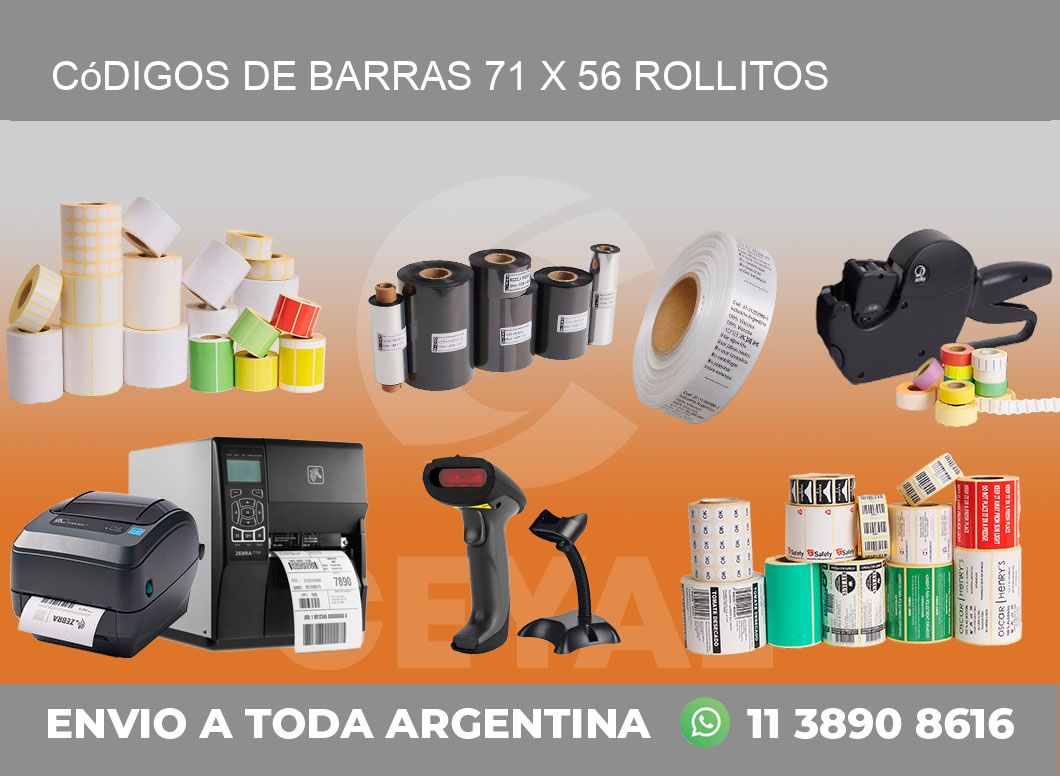 Códigos de Barras 71 x 56 rollitos