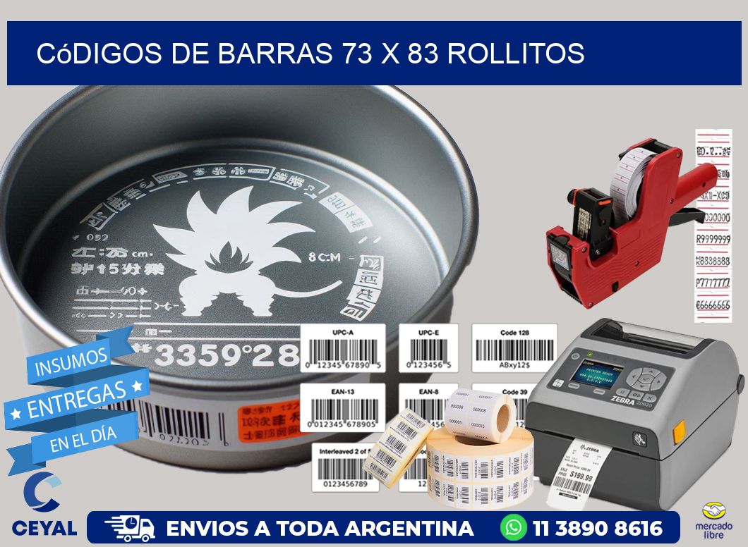 Códigos de Barras 73 x 83 rollitos