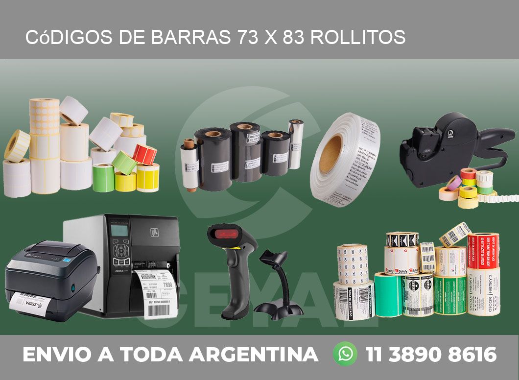 Códigos de Barras 73 x 83 rollitos