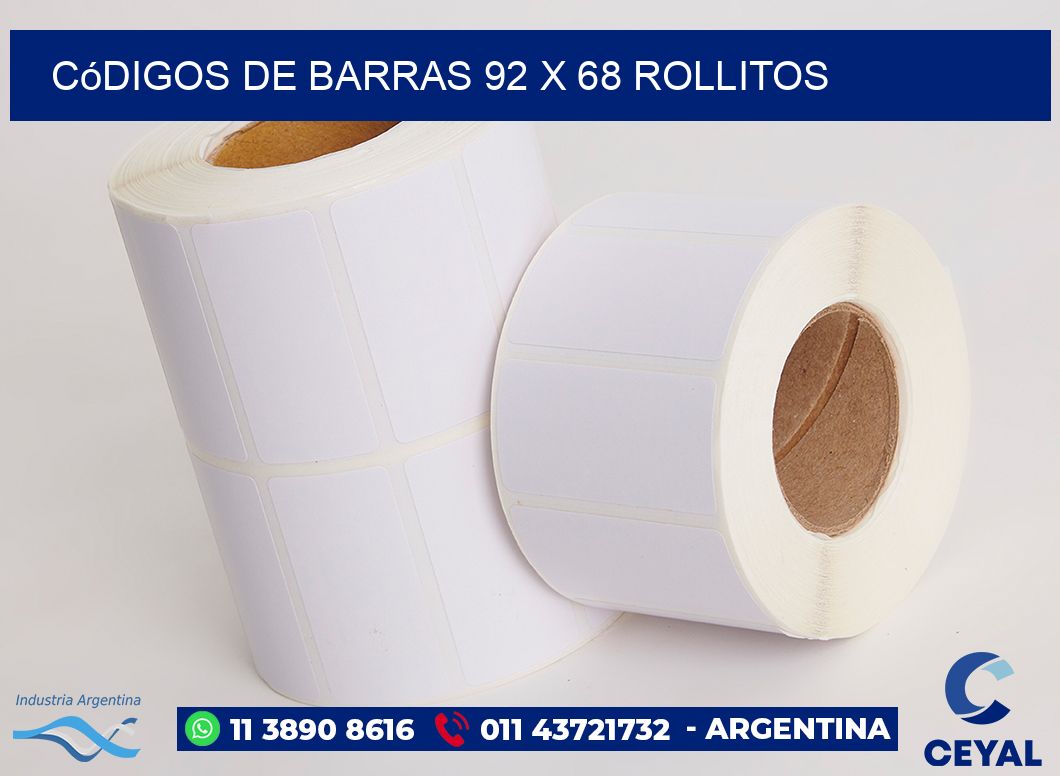 Códigos de Barras 92 x 68 rollitos