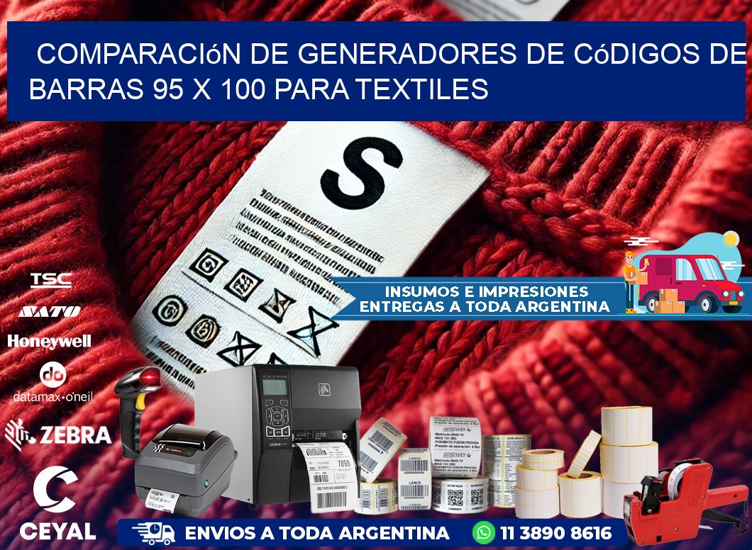 Comparación de Generadores de Códigos de Barras 95 x 100 para Textiles
