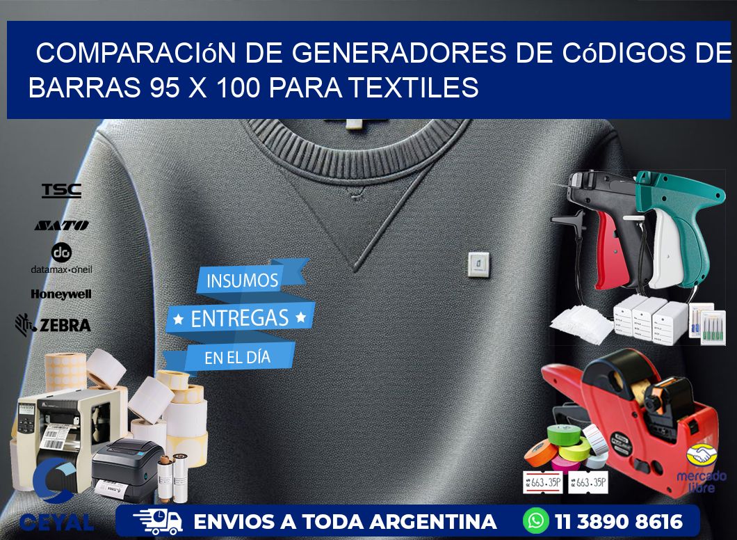 Comparación de Generadores de Códigos de Barras 95 x 100 para Textiles