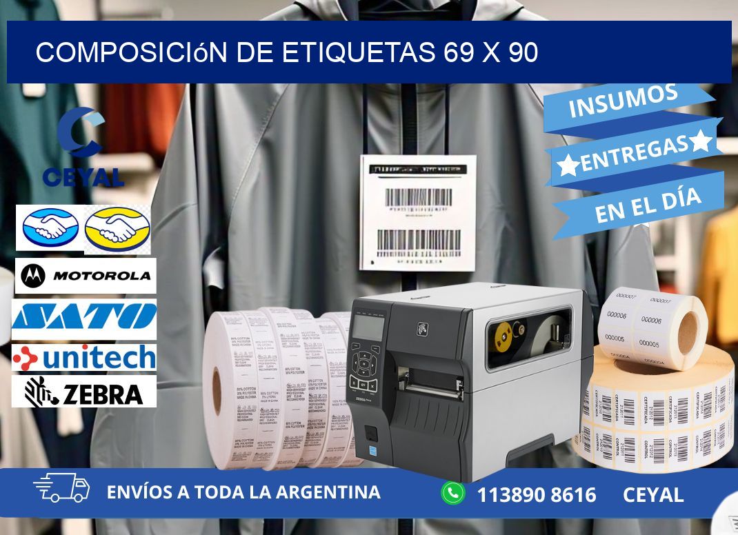 Composición de etiquetas 69 x 90