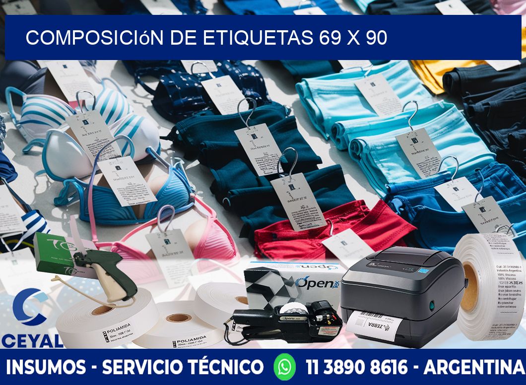 Composición de etiquetas 69 x 90