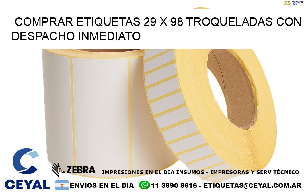 Comprar etiquetas 29 x 98 troqueladas con despacho inmediato