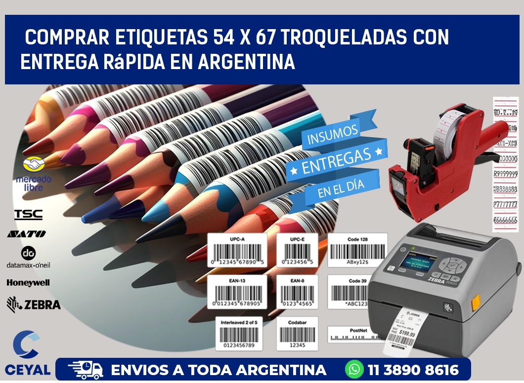 Comprar etiquetas 54 x 67 troqueladas con entrega rápida en Argentina