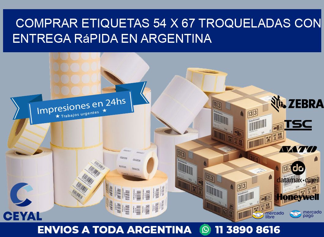 Comprar etiquetas 54 x 67 troqueladas con entrega rápida en Argentina