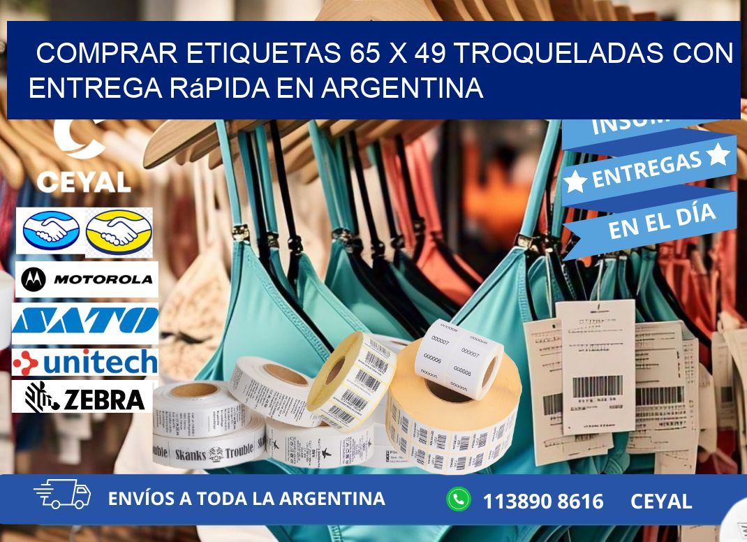 Comprar etiquetas 65 x 49 troqueladas con entrega rápida en Argentina