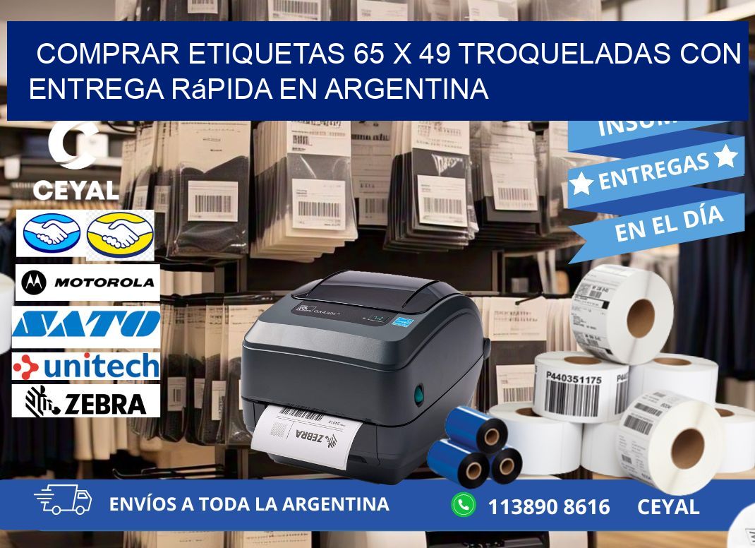 Comprar etiquetas 65 x 49 troqueladas con entrega rápida en Argentina