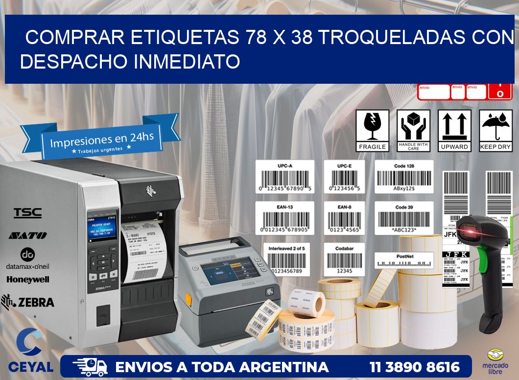 Comprar etiquetas 78 x 38 troqueladas con despacho inmediato