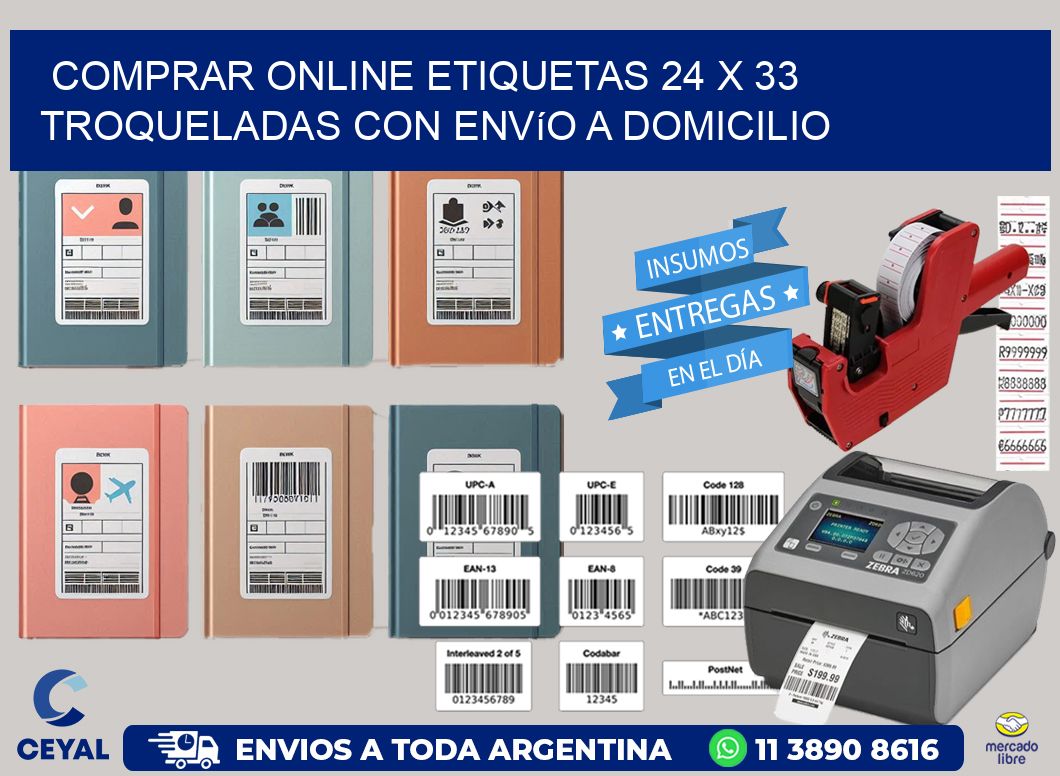 Comprar online etiquetas 24 x 33 troqueladas con envío a domicilio