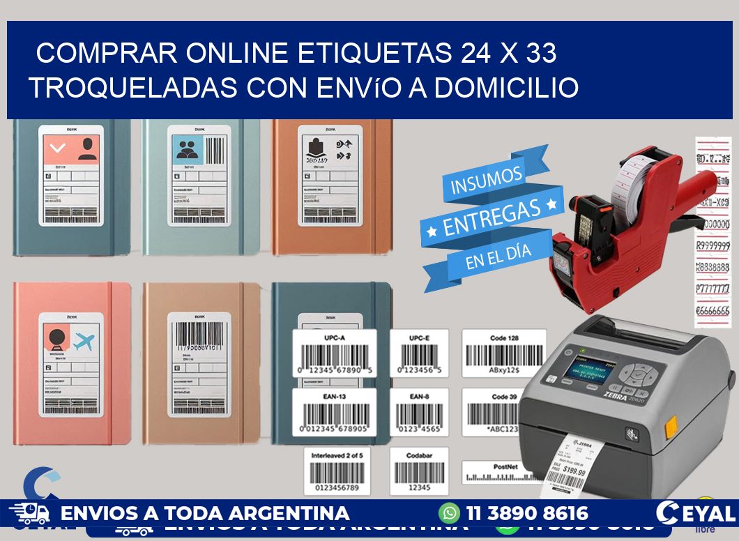 Comprar online etiquetas 24 x 33 troqueladas con envío a domicilio