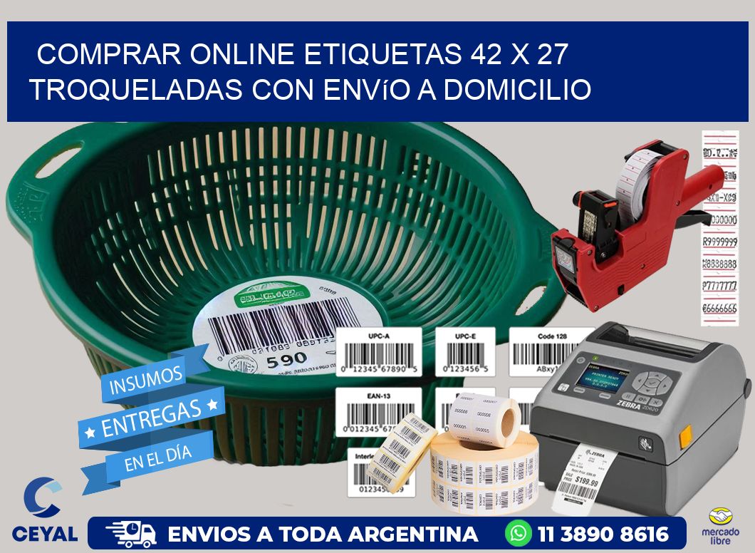 Comprar online etiquetas 42 x 27 troqueladas con envío a domicilio