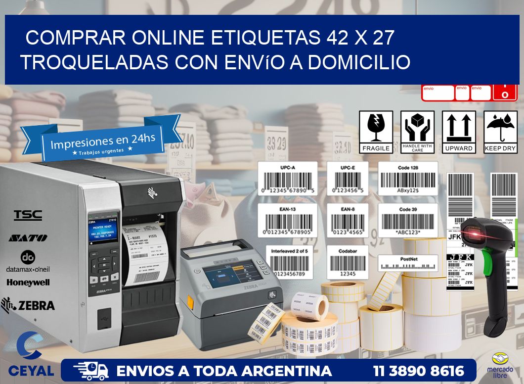 Comprar online etiquetas 42 x 27 troqueladas con envío a domicilio