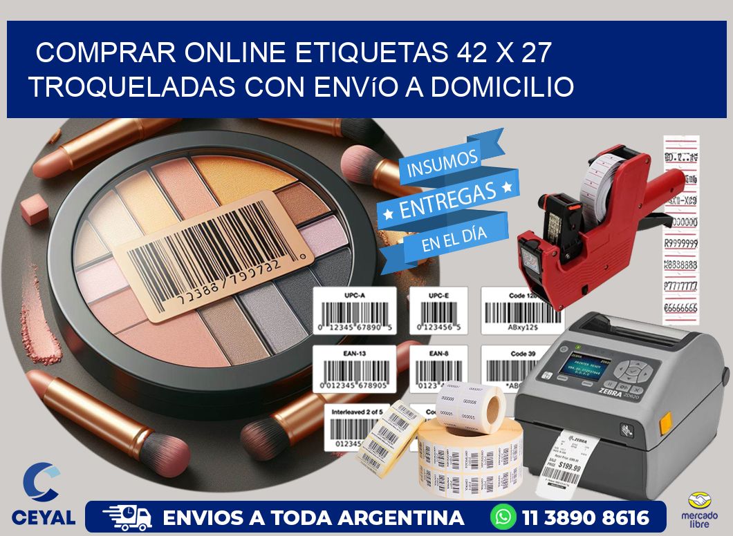 Comprar online etiquetas 42 x 27 troqueladas con envío a domicilio