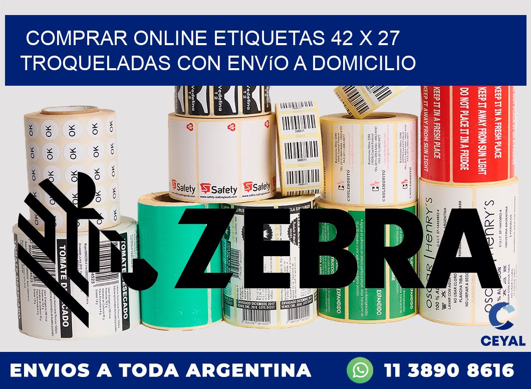 Comprar online etiquetas 42 x 27 troqueladas con envío a domicilio