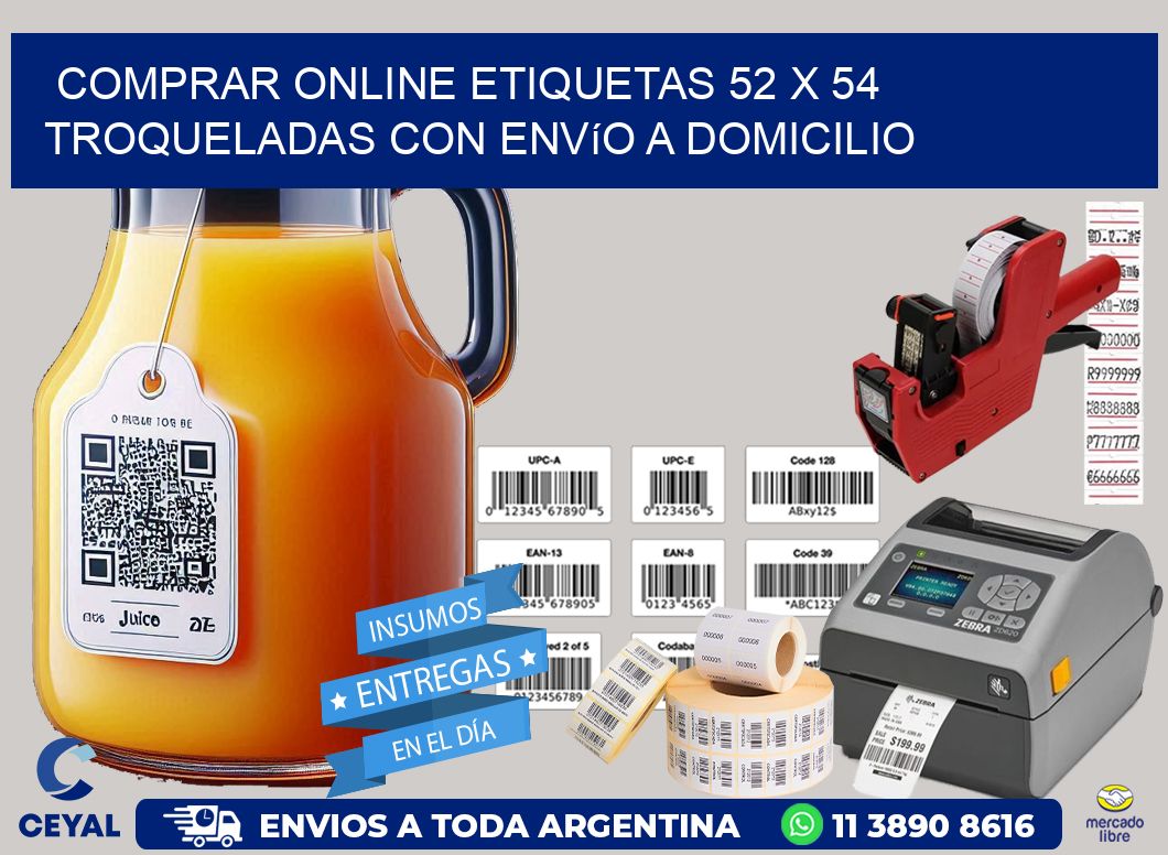 Comprar online etiquetas 52 x 54 troqueladas con envío a domicilio