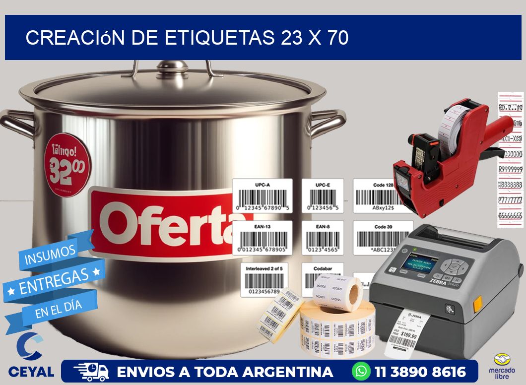 Creación de etiquetas 23 x 70