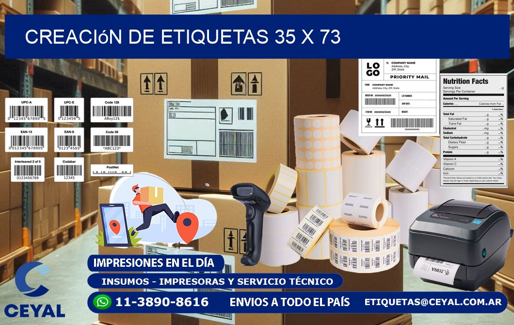 Creación de etiquetas 35 x 73