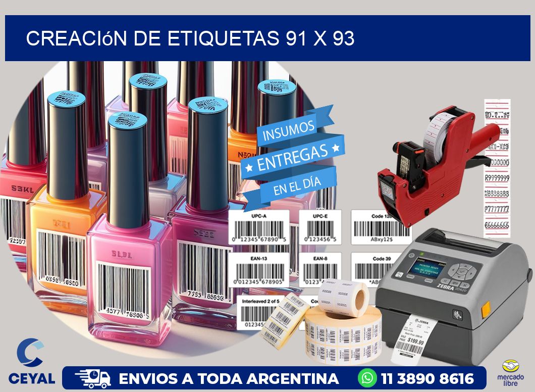 Creación de etiquetas 91 x 93