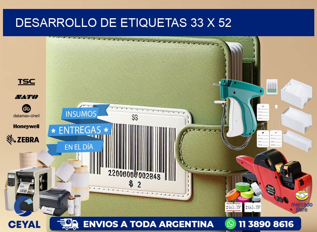 Desarrollo de etiquetas 33 x 52