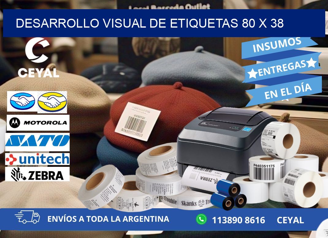 Desarrollo visual de etiquetas 80 x 38