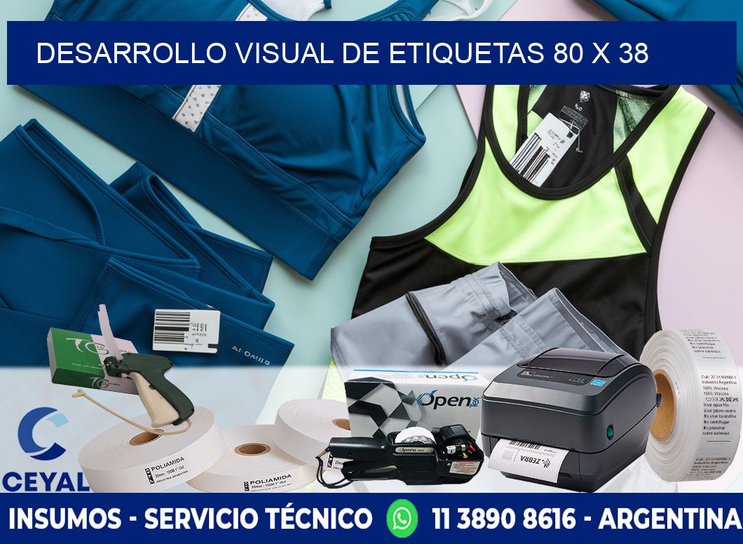 Desarrollo visual de etiquetas 80 x 38