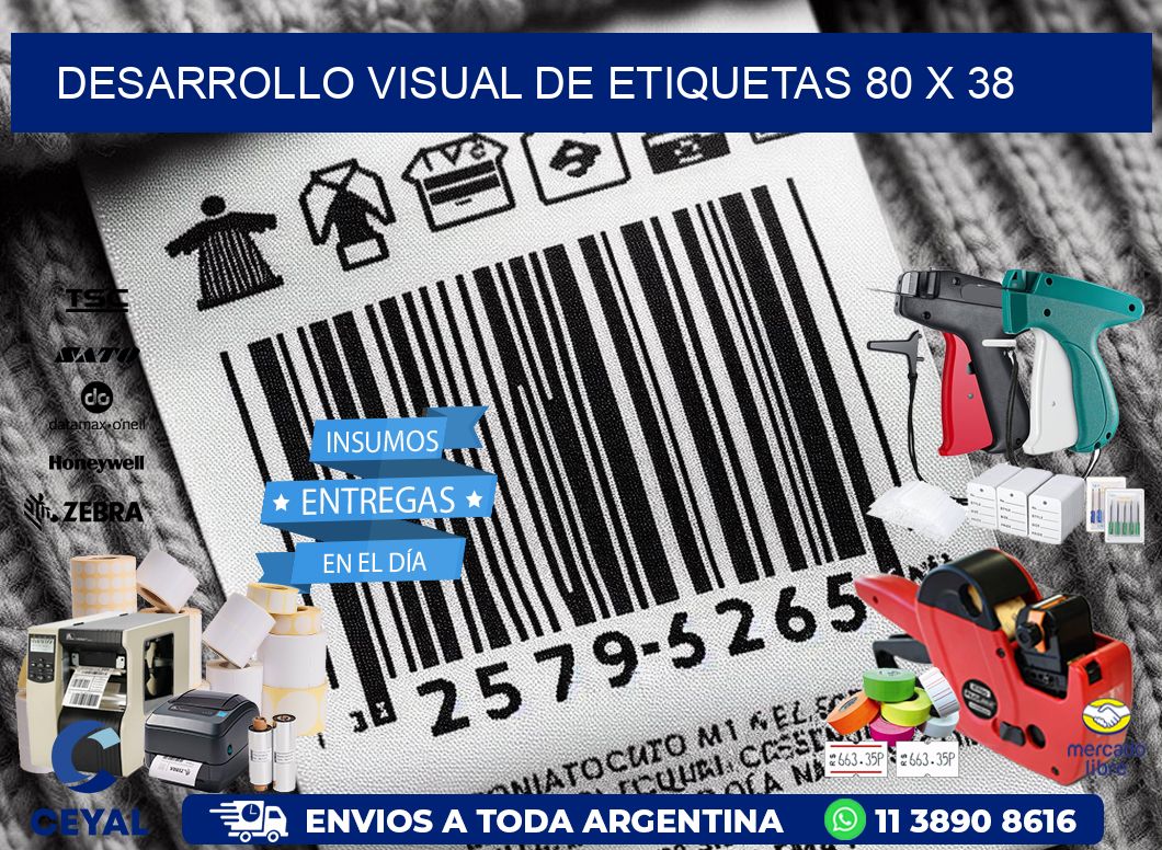 Desarrollo visual de etiquetas 80 x 38