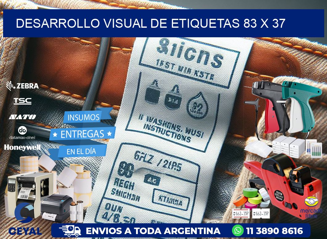 Desarrollo visual de etiquetas 83 x 37