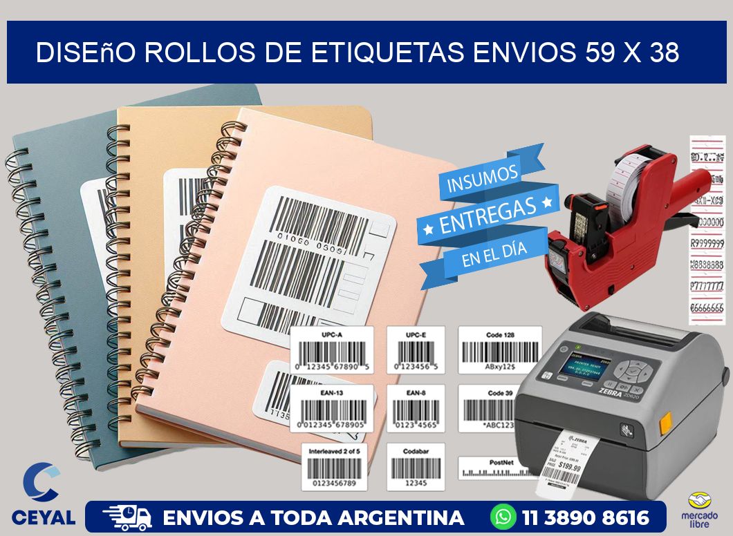 Diseño ROLLOS DE ETIQUETAS ENVIOS 59 x 38