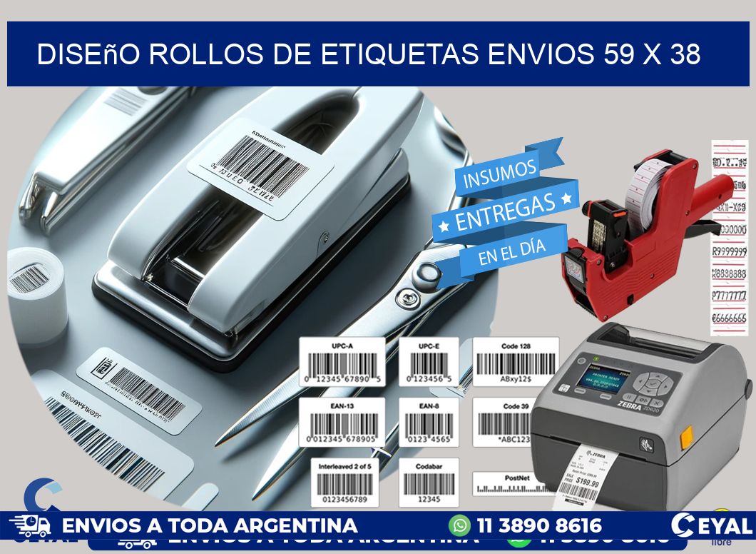 Diseño ROLLOS DE ETIQUETAS ENVIOS 59 x 38