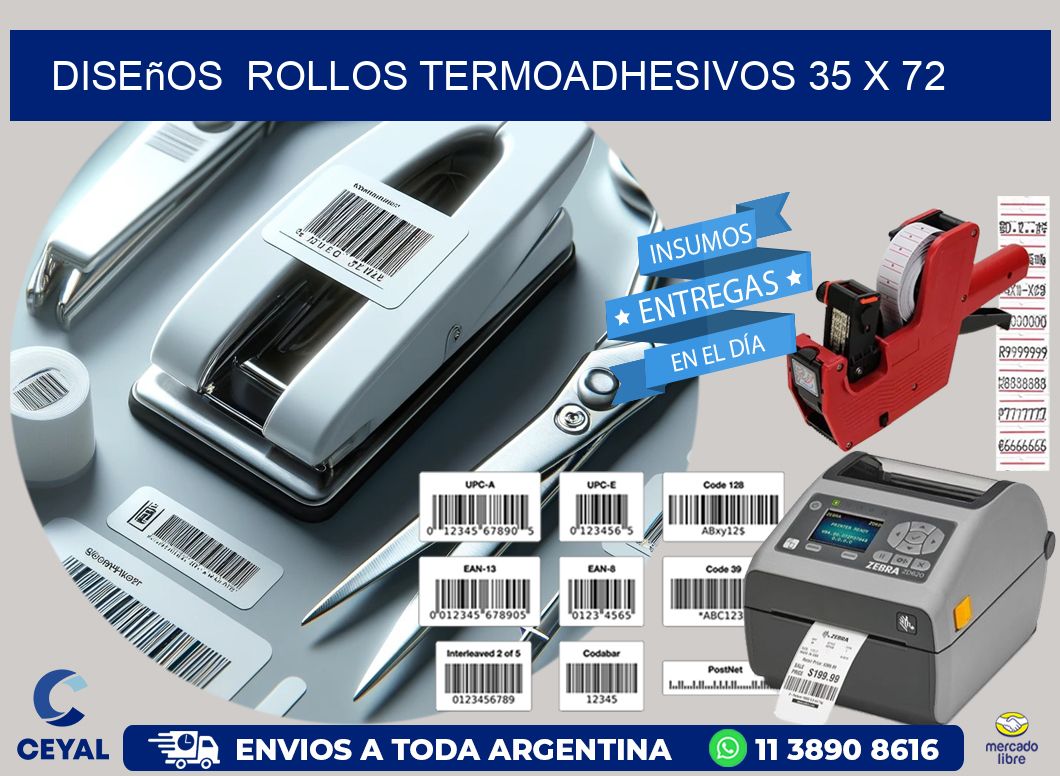 Diseños  ROLLOS TERMOADHESIVOS 35 x 72