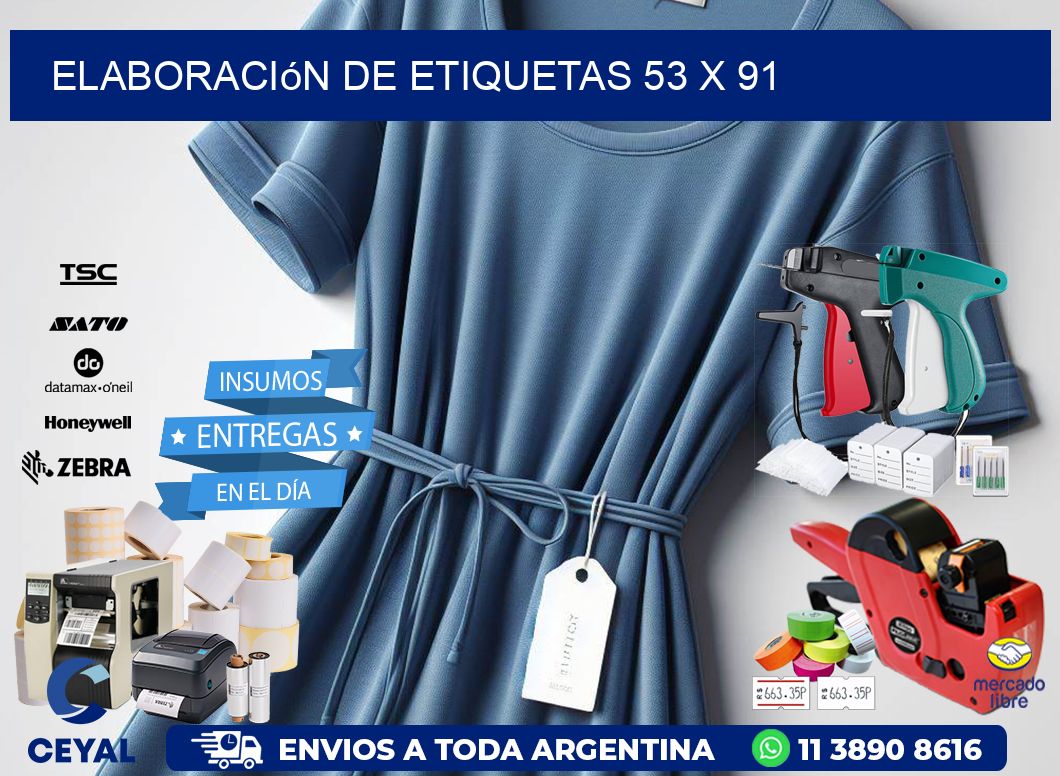 Elaboración de etiquetas 53 x 91