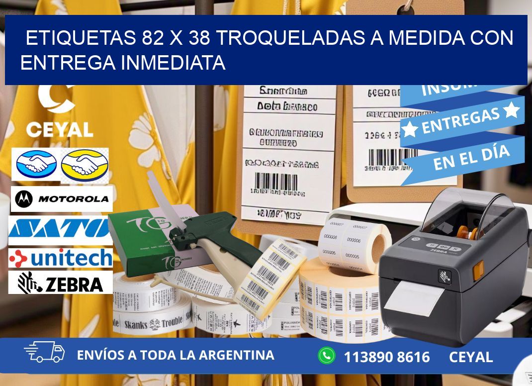 Etiquetas 82 x 38 troqueladas a medida con entrega inmediata