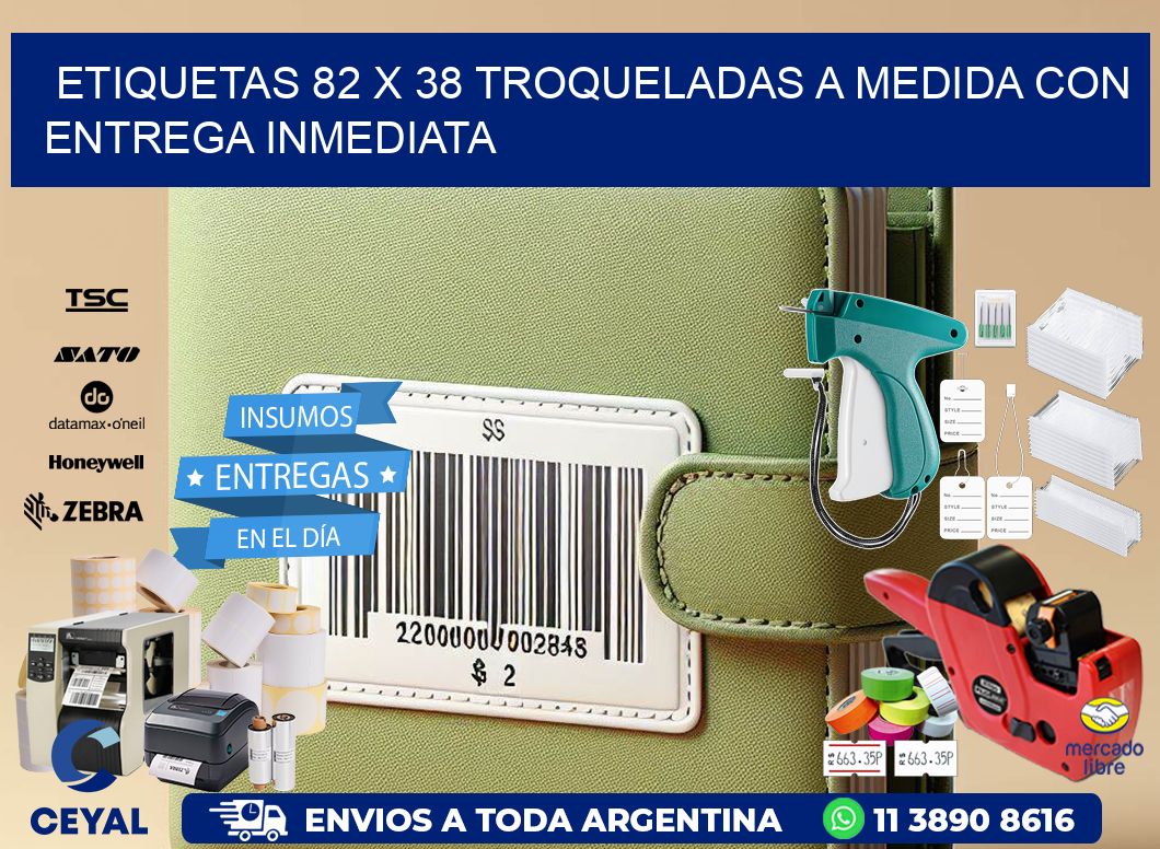 Etiquetas 82 x 38 troqueladas a medida con entrega inmediata
