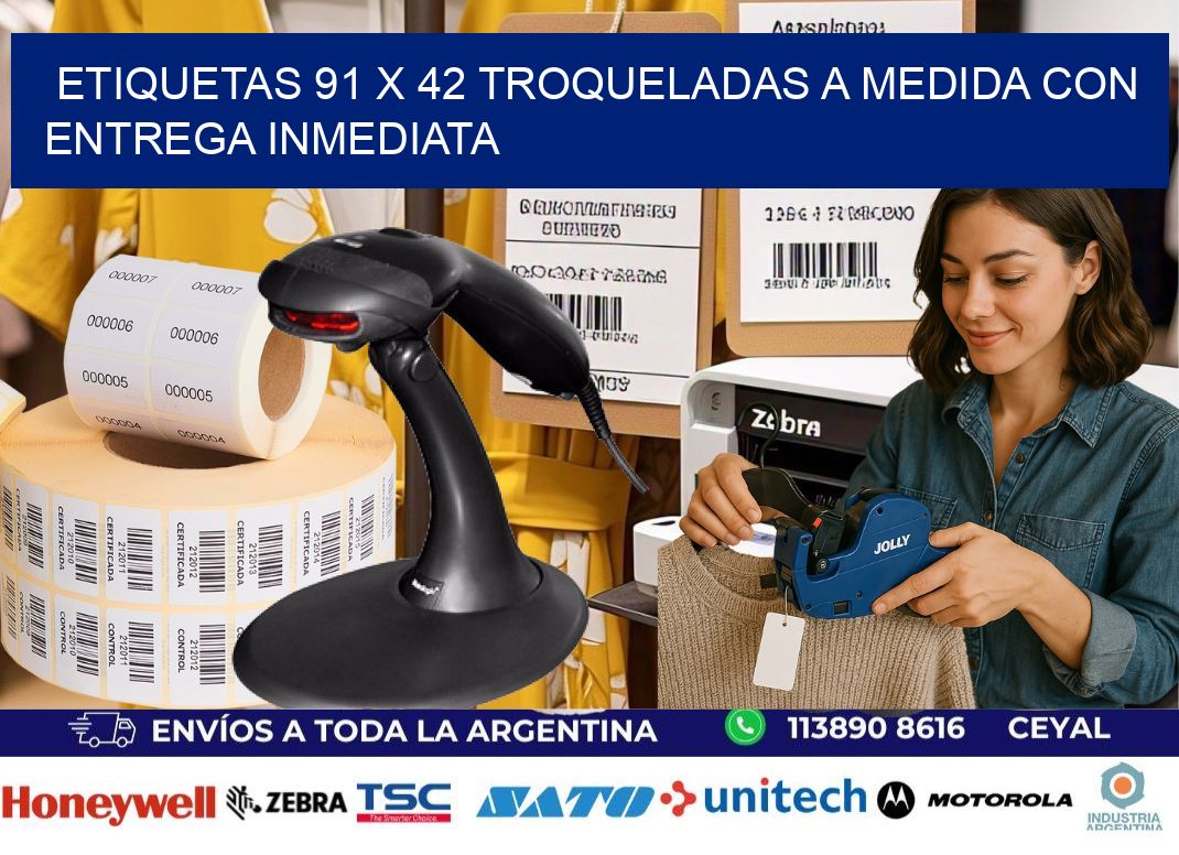 Etiquetas 91 x 42 troqueladas a medida con entrega inmediata