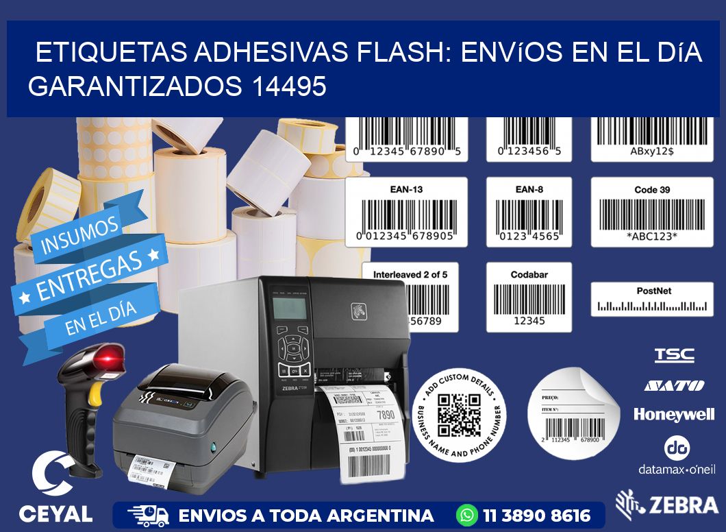 Etiquetas adhesivas Flash: Envíos en el Día Garantizados 14495