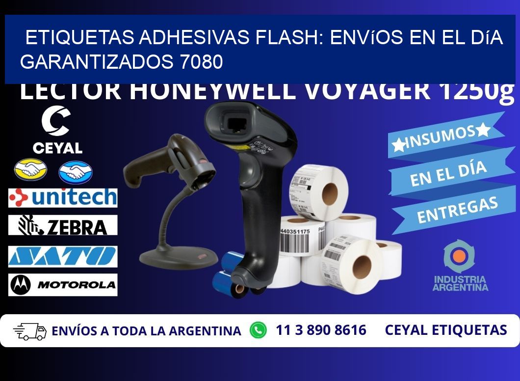 Etiquetas adhesivas Flash: Envíos en el Día Garantizados 7080