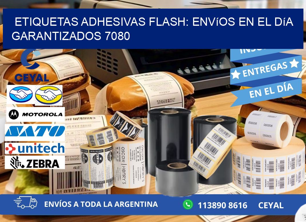 Etiquetas adhesivas Flash: Envíos en el Día Garantizados 7080