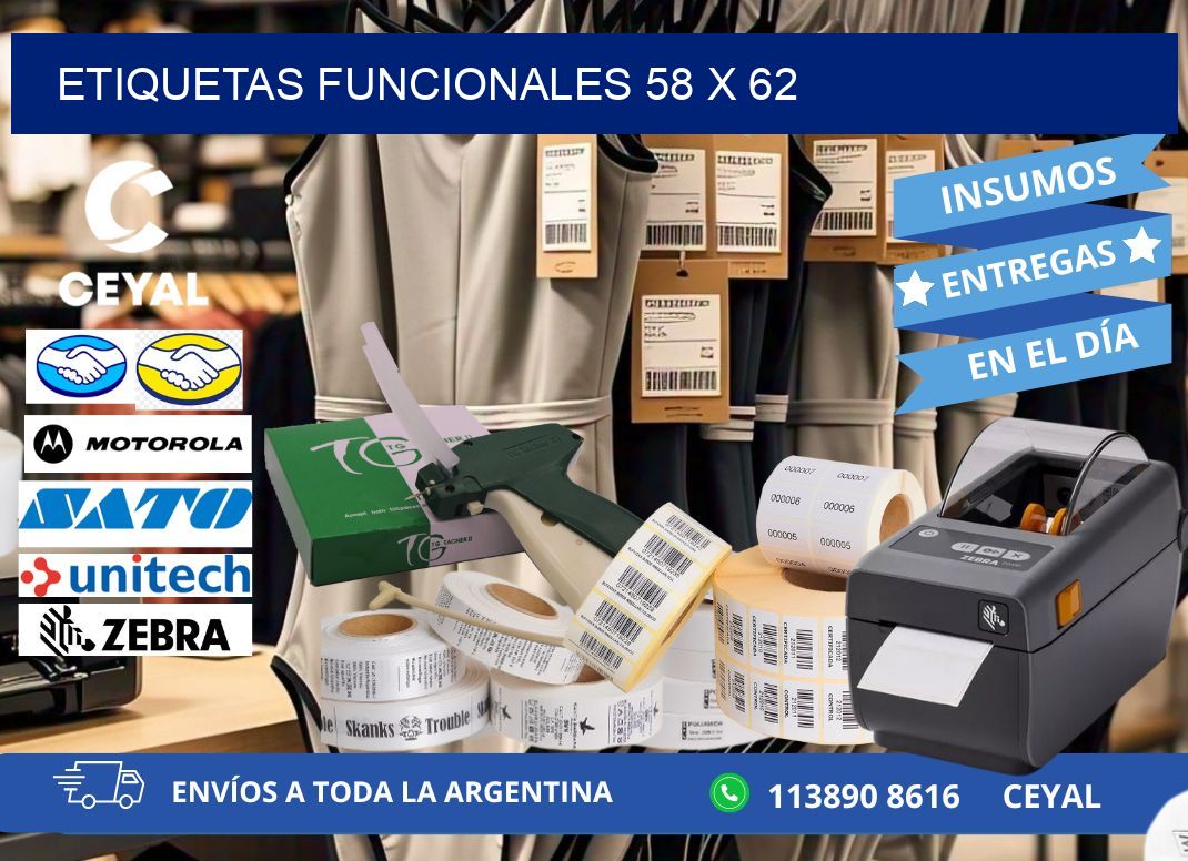 Etiquetas funcionales 58 x 62