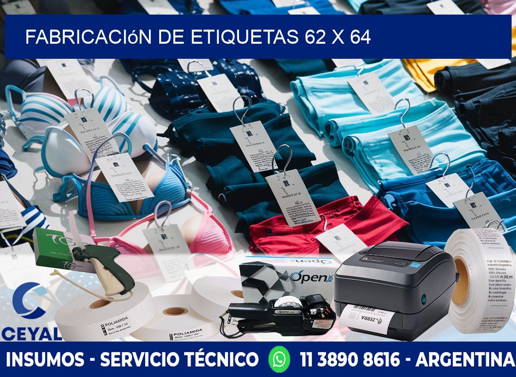 Fabricación de etiquetas 62 x 64